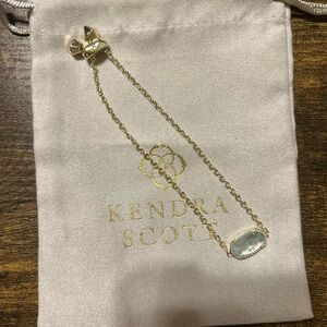 Kendra Scott Gold Bracelet with Light Blue/Green Stone